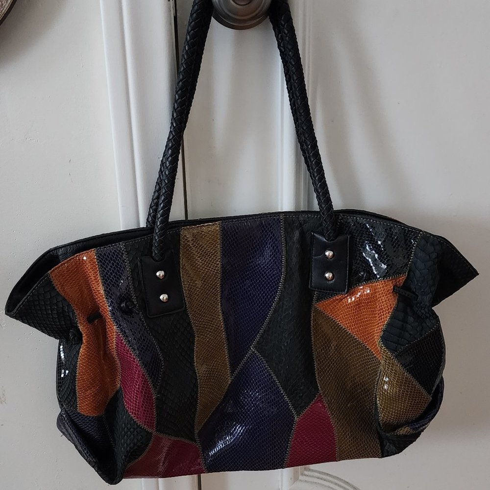 Chi by Falchi Snakeskin East-West Tote